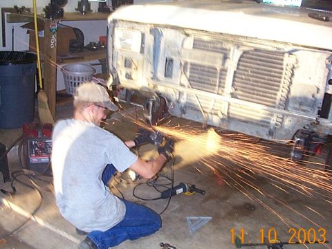 1986 Ford Bronco - grinding down welds slightly