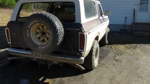 1979 Ford Bronco - This 1979 Ford Bronco is seen from the rear, its iconic spare tire mount and a visible license plate.