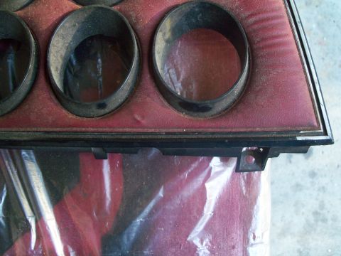 1979 Ford Ranchero - Typical condition of 30 year old interior gauge cluster trim panel. Note the silver trim paint has deteriorated to the point of almost bein…