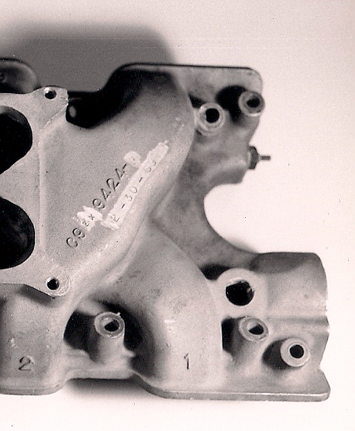 Intake manifold with casting numbers C9ZX 9424-A and 12-30-69