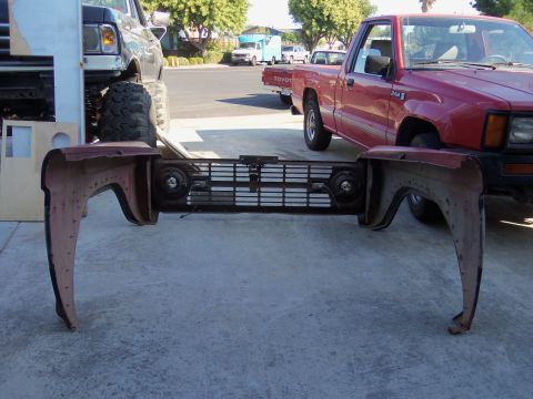 1968 Ford Bronco - Front clip assembly from a 1968 Ford Bronco, including grille and fenders.