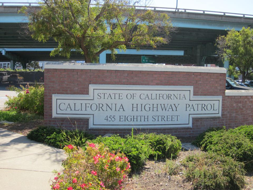 California Highway Patrol sign at 455 Eighth Street