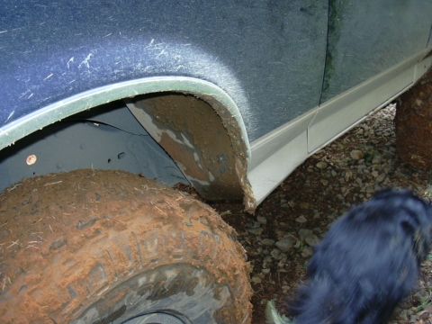 1991 Ford Bronco - Here's my new ralley fender flares after stuffing the tires on the big hill.