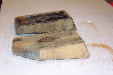 1996 Ford Bronco - Broken Axle Angle Wedge & Replacement Taken From a '93 (drivers side) ~ 3" x 5" x 11/16" to 1-5/16" Taper ~7.9 Degrees