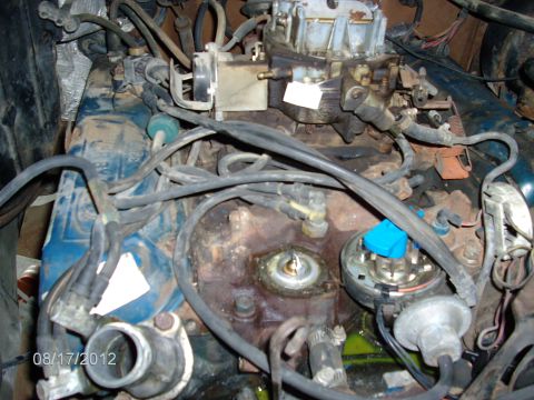 1979 Ford F-150 - Engine bay detail with carburetor and distributor visible, dated 08/17/2012.