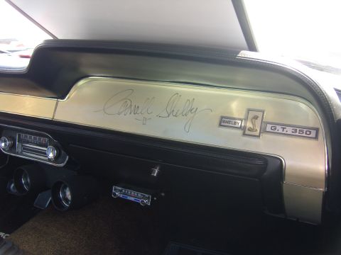 2007 Ford Mustang - Interior dashboard trim displays a Carroll Shelby signature and G.T. 350 badging.