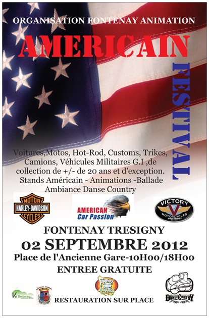 1991 Ford LTD Crown Victoria - Event poster for an American Festival advertising US cars, hot rods, customs and motorcycles.