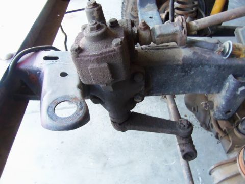 1968 Ford Bronco - This photo shows the steering box and linkage components of a vehicle, not the entire vehicle.