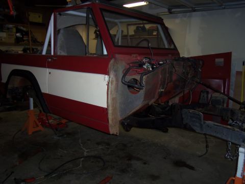 1968 Ford Bronco - This Ford Bronco appears to be from the first generation, likely a 1966 model, undergoing restoration.