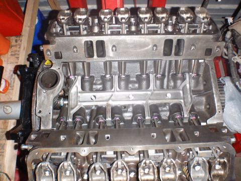 2000 Dodge 1500 - Close-up view of an engine block, showing internal components like pistons and valves.