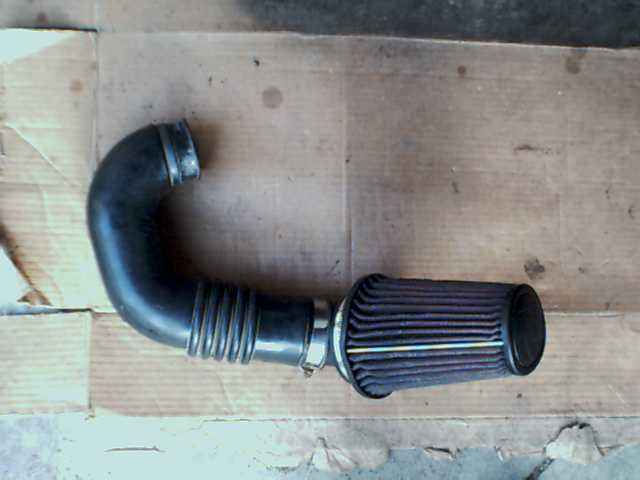 air intake hose with a cone filter attached