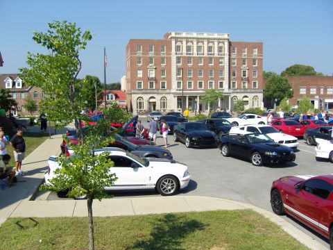 2007 Ford Mustang - A collection of Ford Mustangs gathered for an event.
