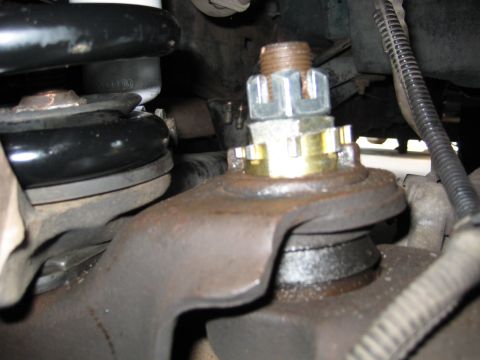 1996 Ford Bronco - This image shows a close-up of a vehicle's suspension component, not the front end of a 1996 Ford Bronco.