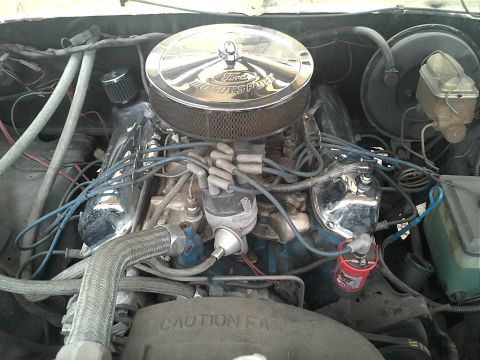 1979 Ford Bronco - Engine bay detail with Ford Motorsport air cleaner and V8 engine components visible.