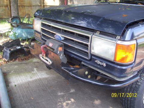 1990 Ford Bronco - Winch bumper my son and I made. The winch and part of the mount is one of the few parts left from the 78 bronco.