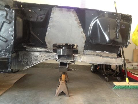 1965 Ford Mustang - 65 Mustang cleaning up PO(s) Mustang II install. Welds on the boxed frame needed a lot of grinding to smooth out and had to cut the top lip…
