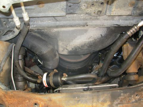 1997 Chevrolet Silverado 3500 - Since I already had all the tools out for the PS filter, I cut the swage collar off the leaking transmission cooler line near the harmonic…