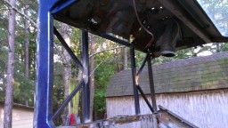 1978 Ford Bronco - Detail of a vehicle's structural frame, showing exposed wiring and ducting.