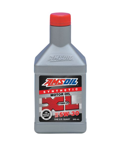 2007 Ford Mustang - A quart bottle of AMSOIL XL Synthetic Motor Oil with a red cap is shown against a white background.
