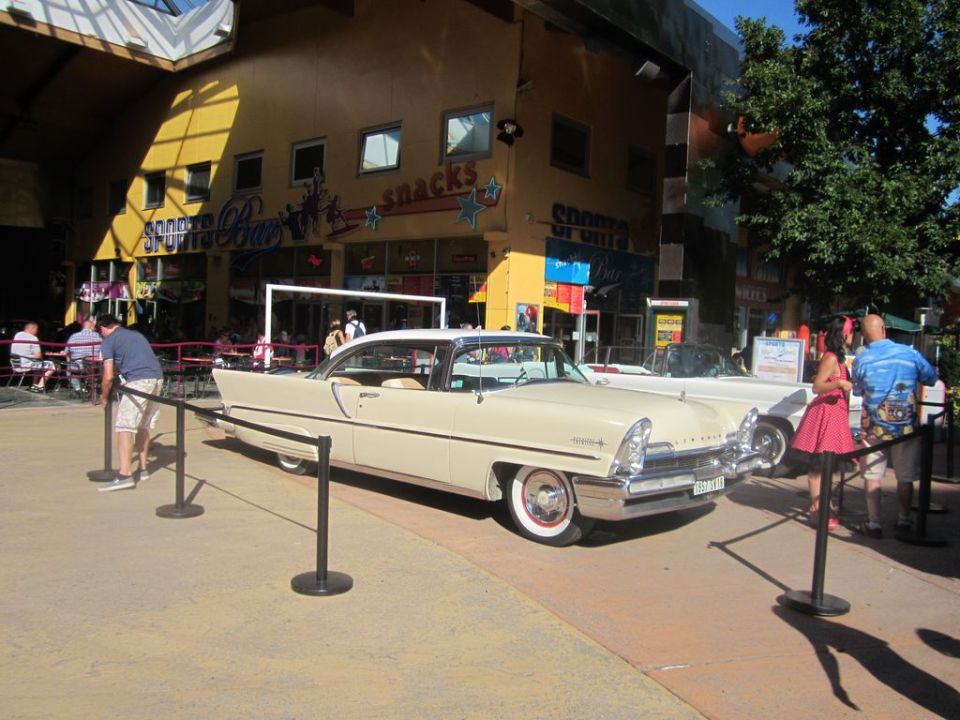 Cream 1956 Lincoln Continental Mark II coupe, front 3/4 view, parked outdoors