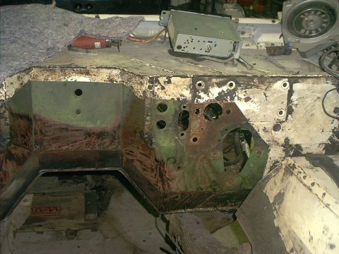 1966 Ford Bronco - from the engine bay...the newly replaced firewall.