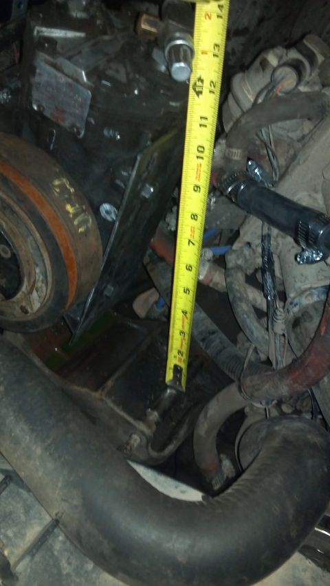 1986 Ford Bronco - I'm thinking about some kind of turnbuckle with clevis mounts on the bracket and the round tube. The angle of the tape measure approximates…