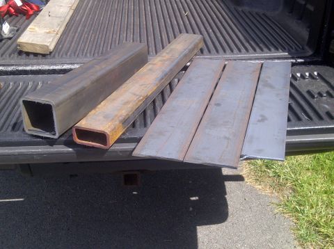 1995 Ford Bronco - Crossmember metal. 1. 2x4 1/4" thick ~34" long 2. 4x4 1/4" thick ~ 3 feet 3. 2 5x1/4 ~ 30" long 4. 1 4x1/4 ~30" long