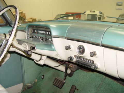 1954 Mercury Monterey - Interior view of a 1954 Mercury Monterey, highlighting the dashboard details and steering wheel.