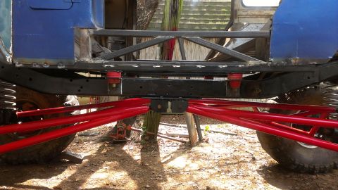 1978 Ford Bronco - Custom suspension components are visible on a heavily modified vehicle frame.