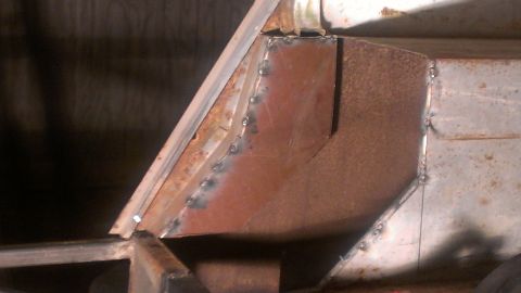 1978 Ford Bronco - This image shows a section of metal that has been repaired with welding.