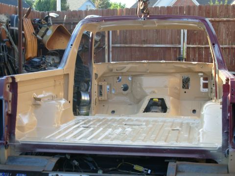 1983 Ford Bronco - More Rustoleum Sand 7771 arrived on a clear day, so I finished spraying the tan. I did the rain gutter repair a few weeks ago. [url=http://…