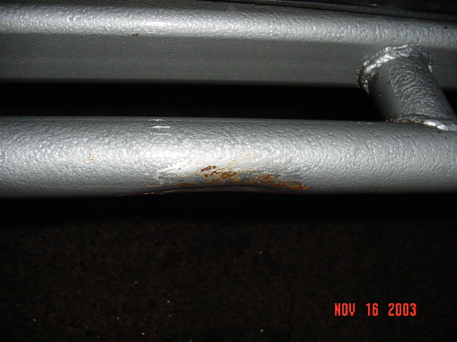 Dent in the slider...this would have got the door if it wasnt here