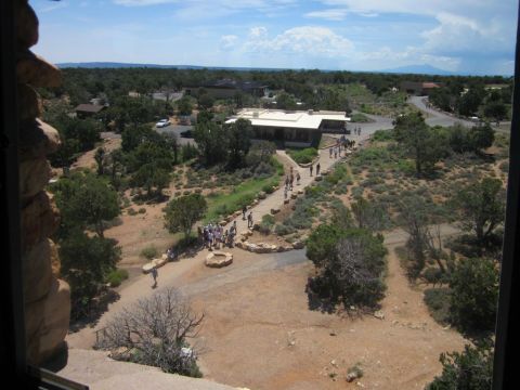 1991 Ford LTD Crown Victoria - A scenic view of the Grand Canyon National Park visitor center area on a sunny day.