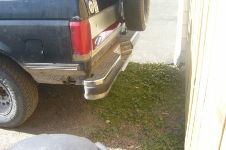 1989 Ford Bronco - Rear step bumper: $50 or trade for sport style rear bumper (2 additional pics)