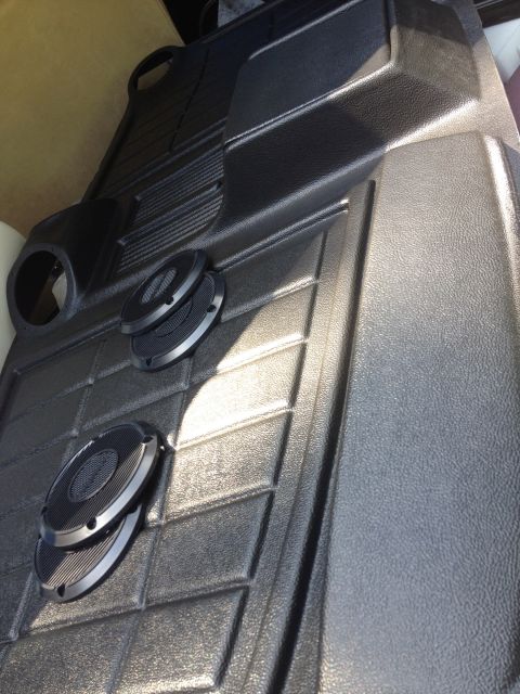 1979 Ford Bronco - Aftermarket floor mats with integrated speakers, likely for a truck or SUV interior.