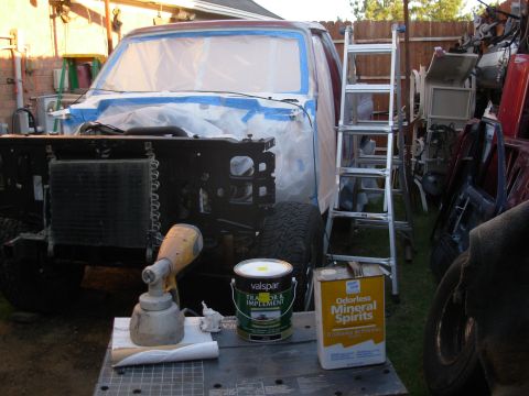 1983 Ford Bronco - An interruption put me a few hours behind schedule, so like always, I'll be painting in the dark.