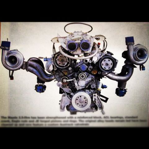 1993 Ford Probe - This twin-turbocharged V6 engine features a reinforced block and dual carburetors, as described in the accompanying text.
