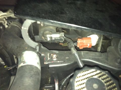 1993 Ford Probe - Close-up view of engine bay components, including hoses and electrical connectors.