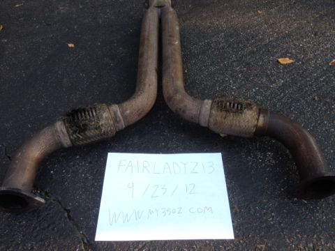 1996 Ford Bronco - Exhaust pipes are shown with a handwritten note indicating the date and a website for 350Z enthusiasts.