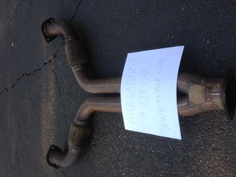 1996 Ford Bronco - Exhaust pipe section with handwritten note indicating it is for a Fairlady Z.