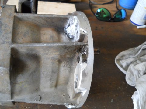 1992 Ford Bronco - This is a close-up of an aluminum casting that has been welded in several places.