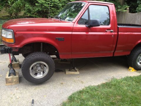 1996 Ford F-150 - jacked up and ready to take out the ttb
