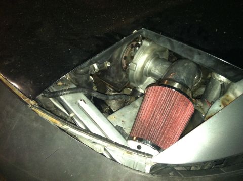 1993 Ford Probe - Aftermarket turbocharger and air intake system visible in the engine bay.