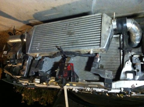 1993 Ford Probe - Aftermarket intercooler and radiator assembly, likely for a performance vehicle modification.