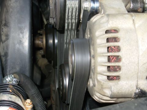 1997 Chevrolet Silverado 3500 - The plasma-cut brackets fit, and the thicker metal puts the idler pulley in perfect line. The double-thickness is nearly perfect for the th…