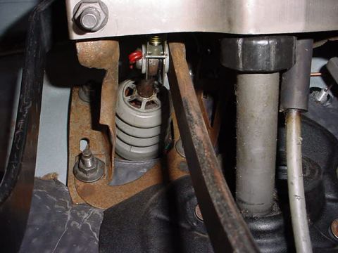 1991 Ford LTD Crown Victoria - Brake pedal assembly detail, showing mechanical components and springs.