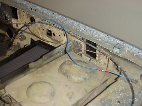 1989 Ford Bronco - Wiring in the engine bay, showing connections and some of the vehicle's internal components.