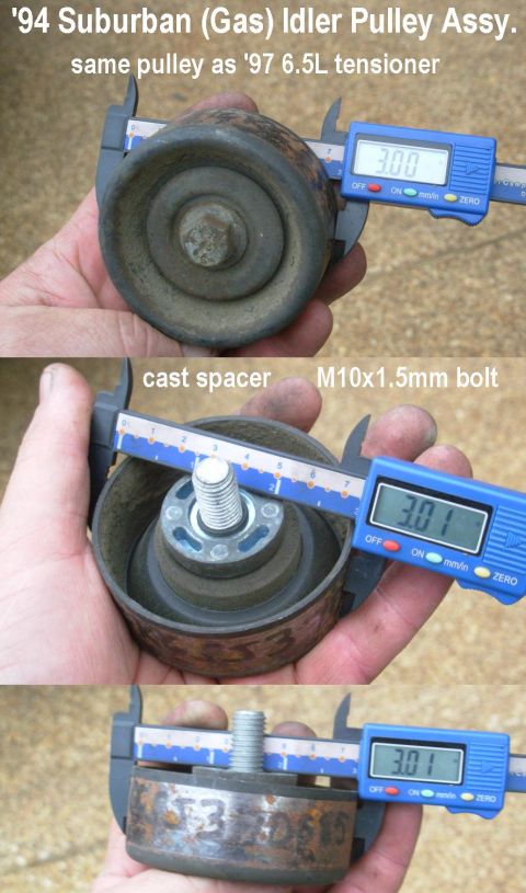 1997 Chevrolet Silverado 3500 - This is the pulley I designed around, and it's fairly common. I've also seen it on '92 & '93 gas trucks, and others. The original-size 90x3…