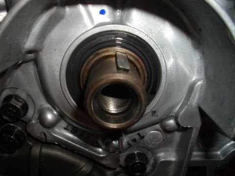 1989 Ford Probe - This is a close-up view of an engine's crankshaft seal housing, not a 1989 Ford Probe.
