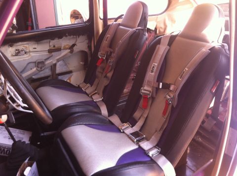 1970 Volkswagen Beetle - Custom racing seats with multi-point harnesses are installed in the interior of this modified vehicle.